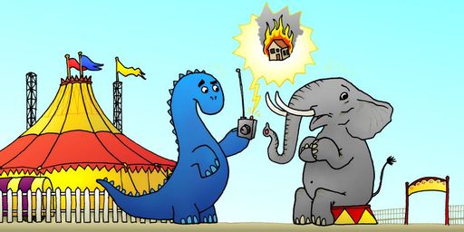 Cover der Hörgeschichte De Füürwehrfant und de Dino
