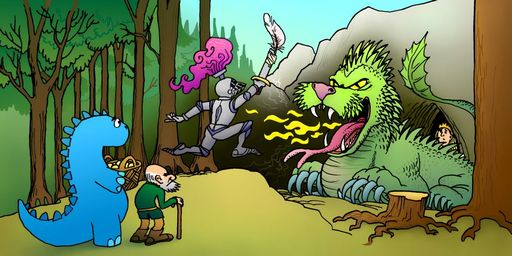 Cover der Hörgeschichte De Drache und de Dino (Ritter 3.Teil)