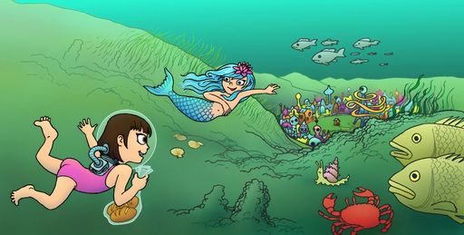 Cover der Hörgeschichte Bsuech in Aquariopolis (Seejungfrau 2.Teil)