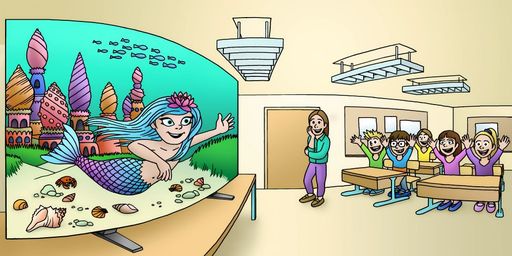 Cover der Hörgeschichte D'Seejungfrau uf Schuelbsuech (Seejungfrau 3. Teil)